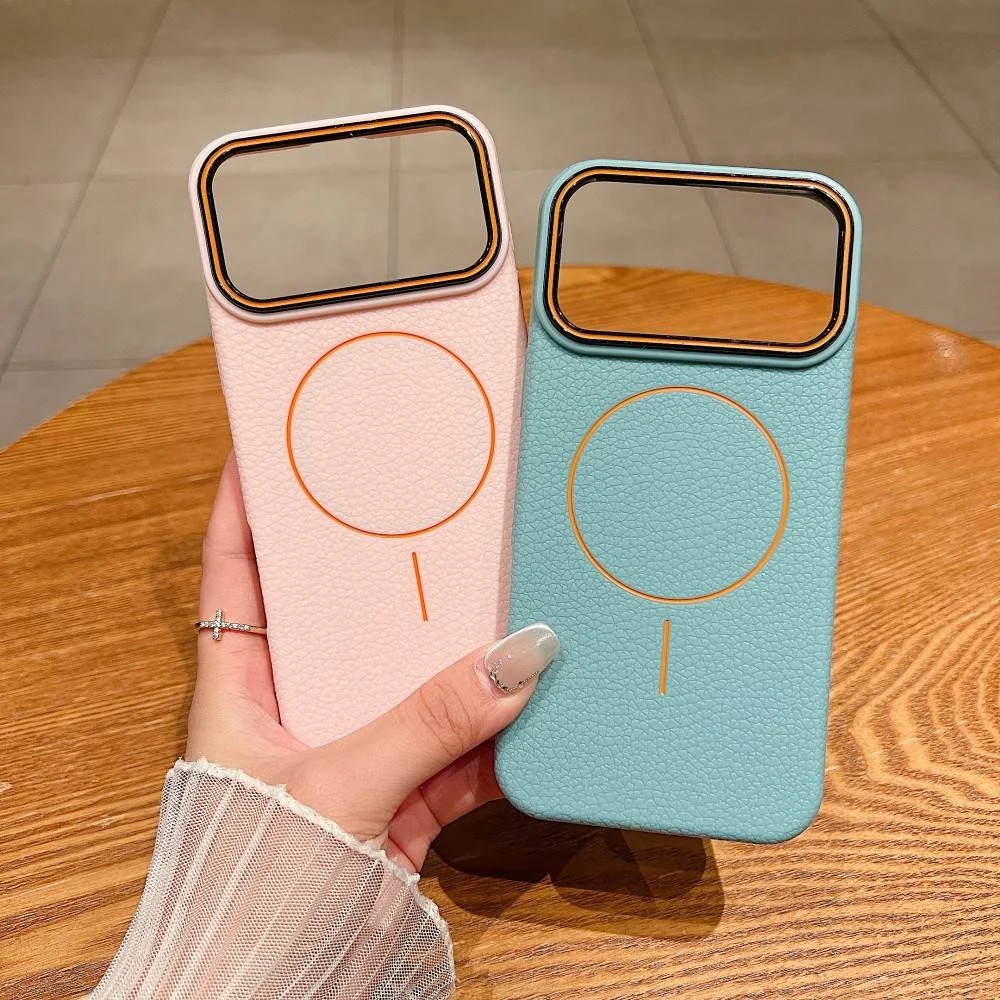 A2 leather texture magnetic iPhone case with soft grip