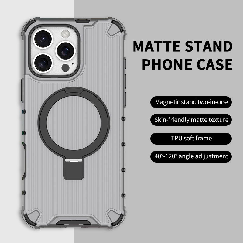 Samsung stripe TPU+PC phone case with airbag corners and magnetic ring
