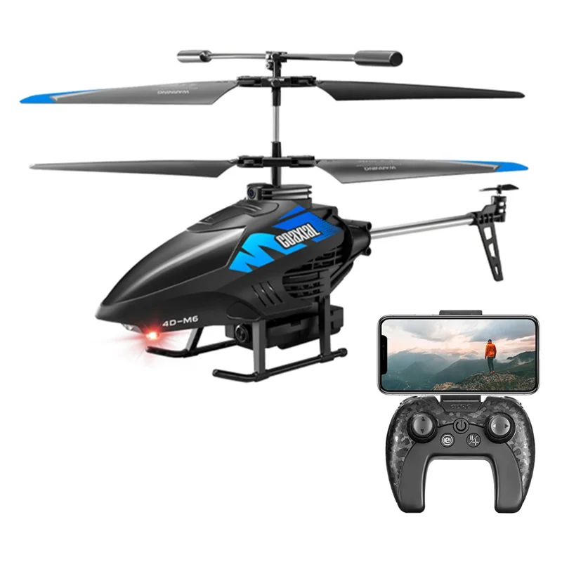 4DRC 4D-M6 HD Aerial Photography Children Aircraft Toy Rechargeable Remote Control Helicopter, 2 Batteries - Blue - 1