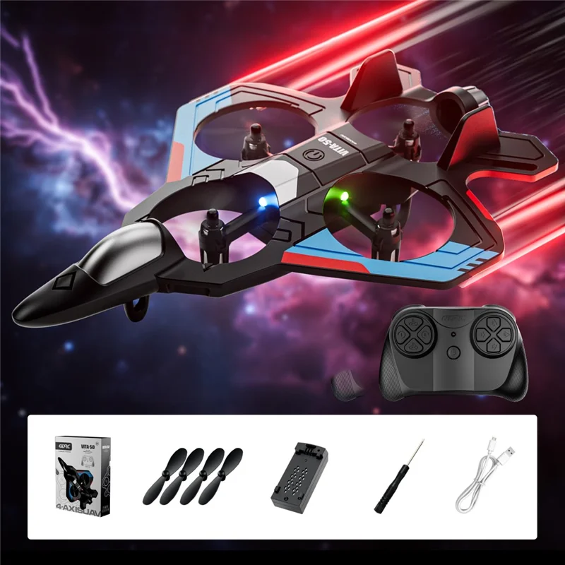 4DRC 4D-V50 Drop Resistant 360 Degree Stunt Roll RC Fighter Jet Aircraft without Camera, Single Battery - 1