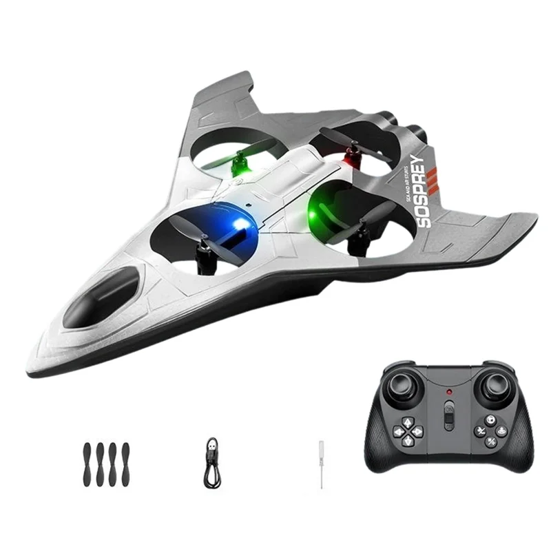 4DRC 4D-V54 EPP Foam Aircraft with 2 Batteries Amphibious Drone Stunt Toy with Remote Control - Black - 1