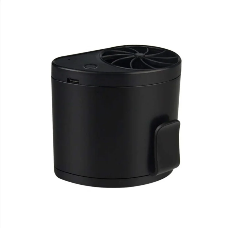 Portable Mini Mobile Air Conditioning Small Fan USB Rechargeable Hanging Waist - Black - 1