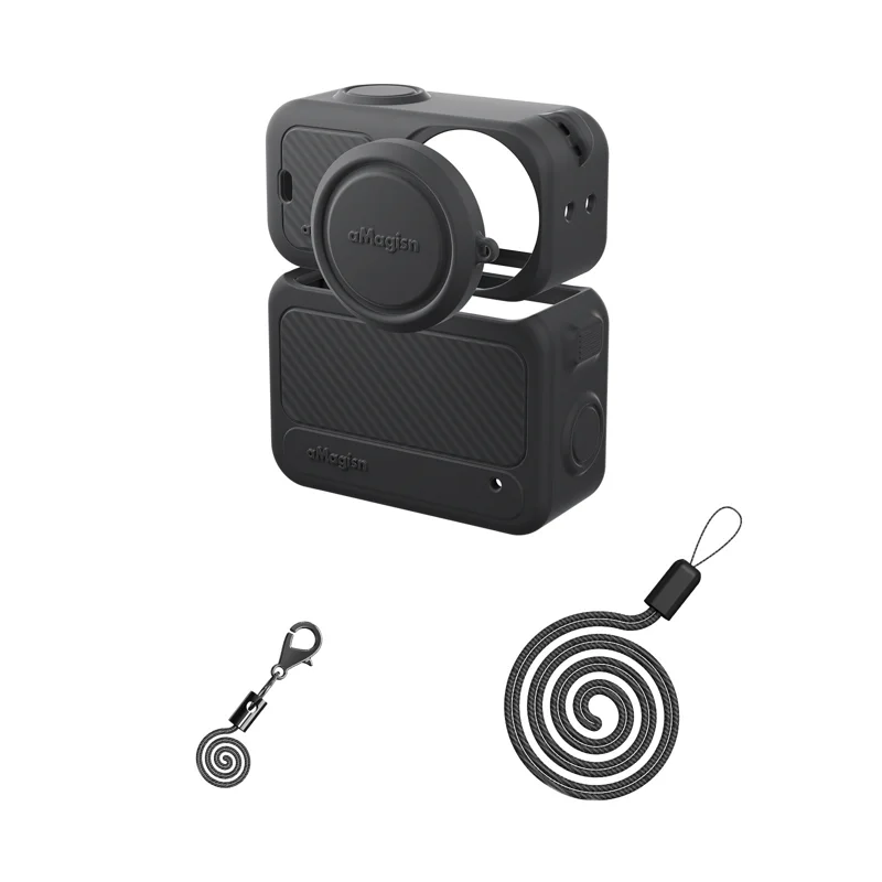 AMAGISN For DJI Osmo Nano Action Camera Shockproof Silicone Case Anti Scratch Protective Cover - Black - 1