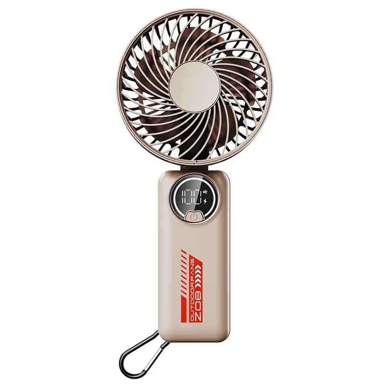 Z08 Foldable 10000mAh Rechargeable Cooling Fan Outdoor Handheld Summer Fan - Pink - 1