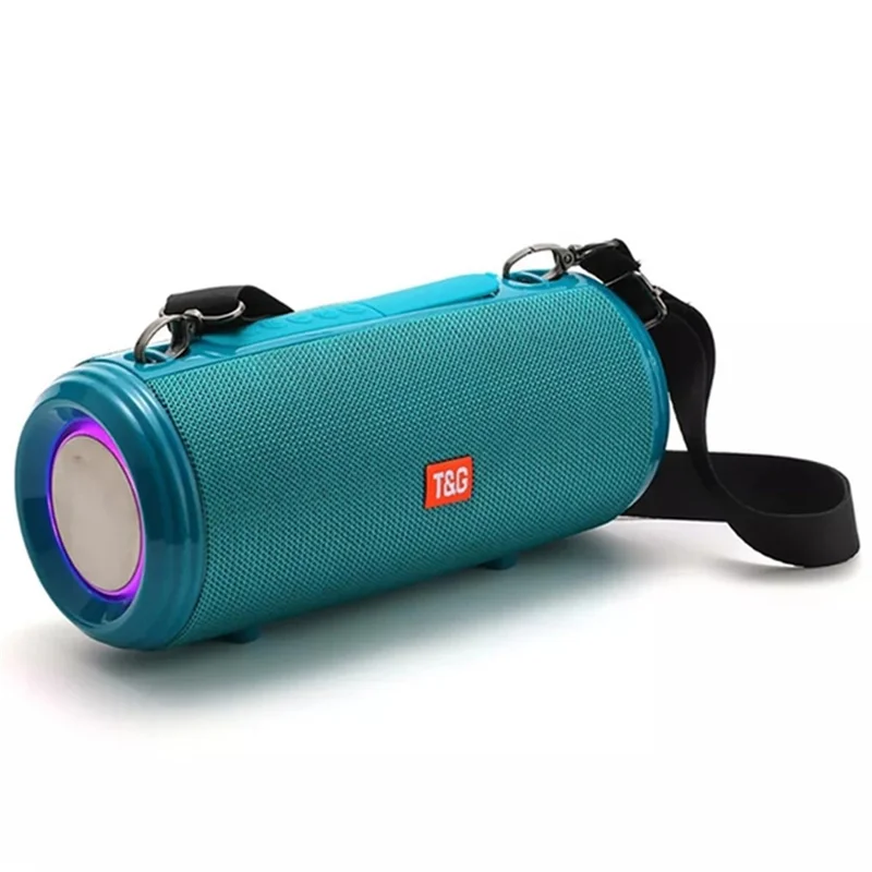 T&G TG537 RGB Light Bluetooth-compatible Speaker High Power Waterproof Portable Computer Subwoofer Speaker Support FM TF Card - Green - 1