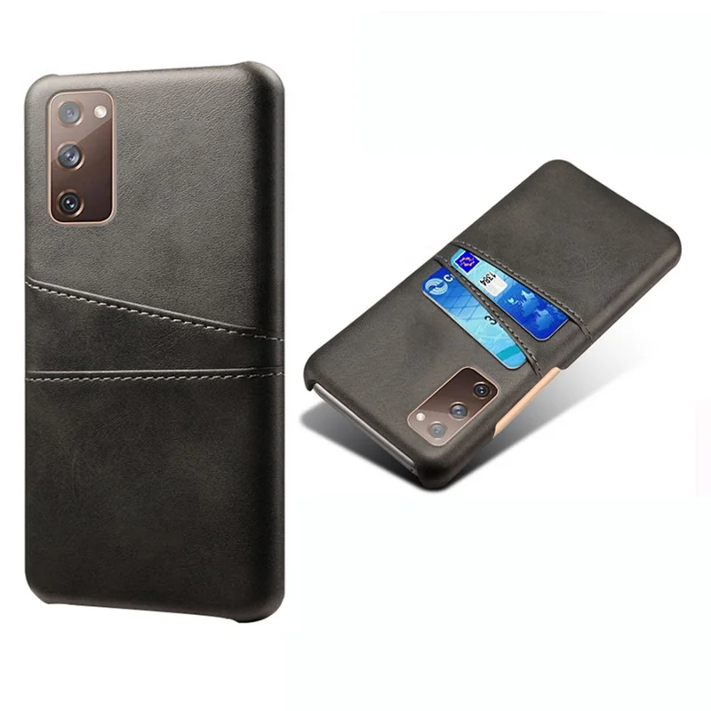 KSQ for Samsung Galaxy S20 FE 4G/FE 5G/S20 Lite/S20 FE 2022 PU Leather + Plastic Shell with Card Holder Slots - Black - 1