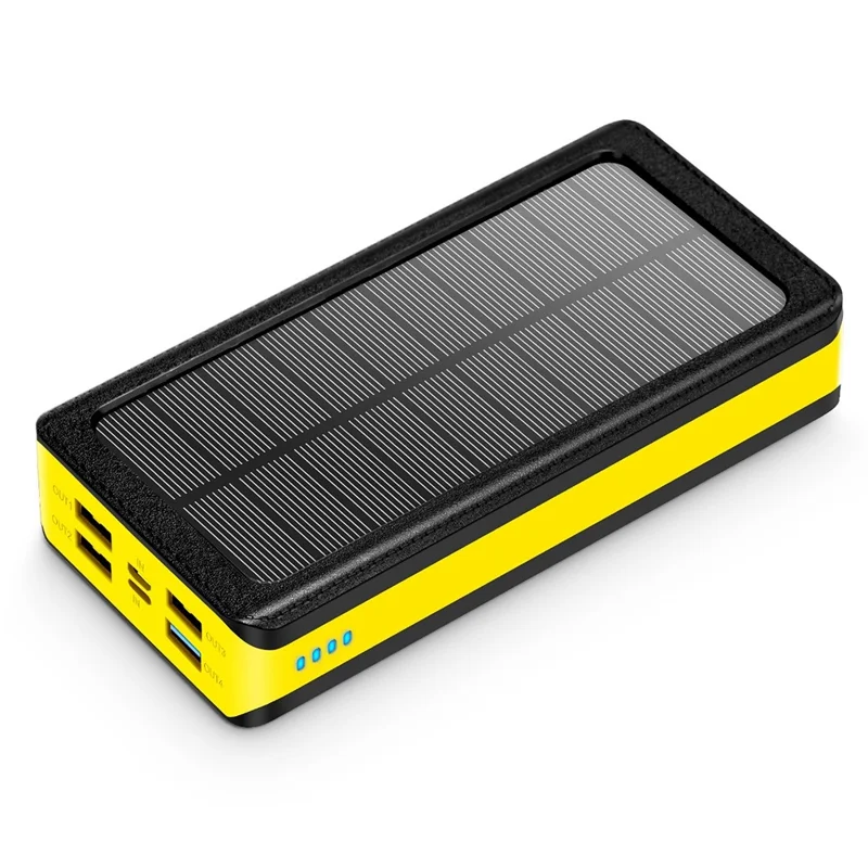 PSOOO PS-403 Solar Power Bank 20000mAh PD22.5W 15W Wireless Charger with 4-Ports Output External Battery Pack for Cell Phones Tablets - 1