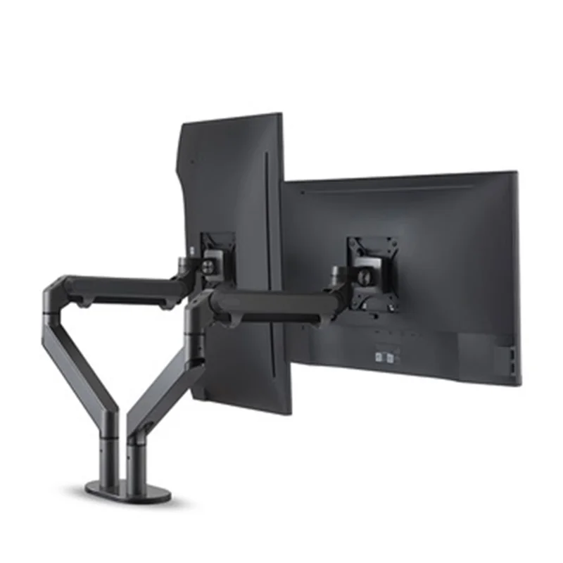 UPERGO OZ-2 Dual LCD Monitor Arms Stand Fully Adjustable Desk Mount with VESA Mounting - Dark Grey - 1
