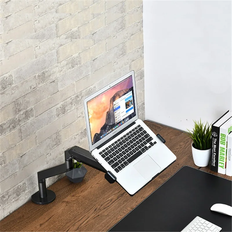 UPERGO OZ-1S Adjustable Laptop Arm Mount Desktop Monitor Desk Stand for Laptop and LCD Monitor - Black - 1