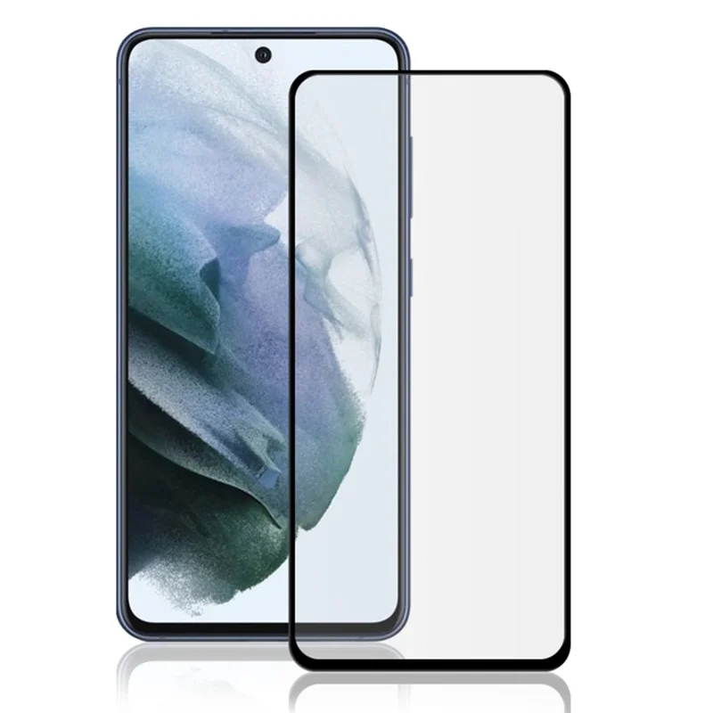MOCOLO Silk Print Anti-explosion Tempered Glass Full Glue Full Size Screen Protector for Samsung Galaxy S21 FE - Black - 1