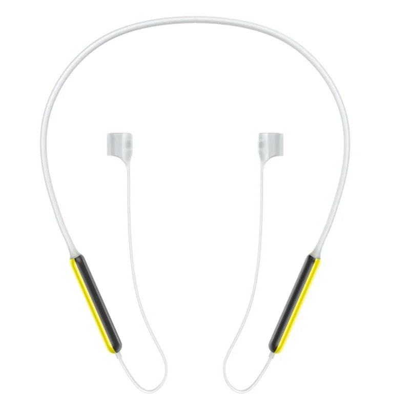 BASEUS Fluorescent Ring Sports Silicone Lanyard Sleeve for Apple AirPods with Charging Case (2019) /AirPods with Wireless Charging Case (2019) / AirPods with Charging Case (2016) - Grey/Yellow - 1