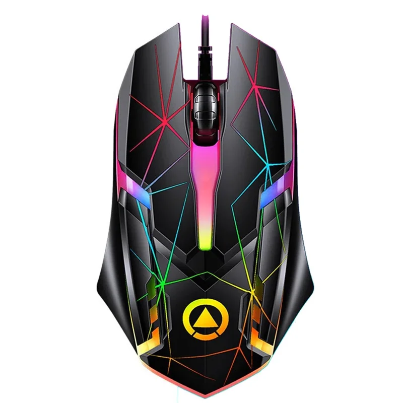 YINDIAO G3os G6 1.42m USB Wired Mouse 1200 DPI 3 Keys Armor Gaming Mouse with RGB Light, with Sound - Star Version - 1