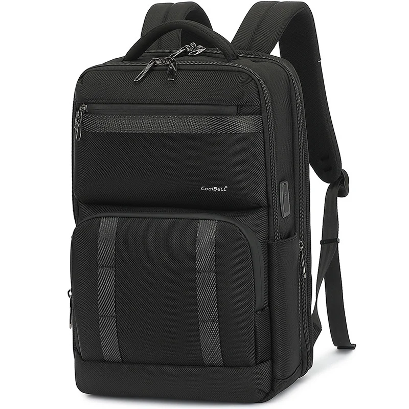 COOLBELL 8279 Large Capacity Waterproof Men Business Backpack 15.6 Inch Laptop Bag with USB+Type-C External Charging Ports - Black - 1