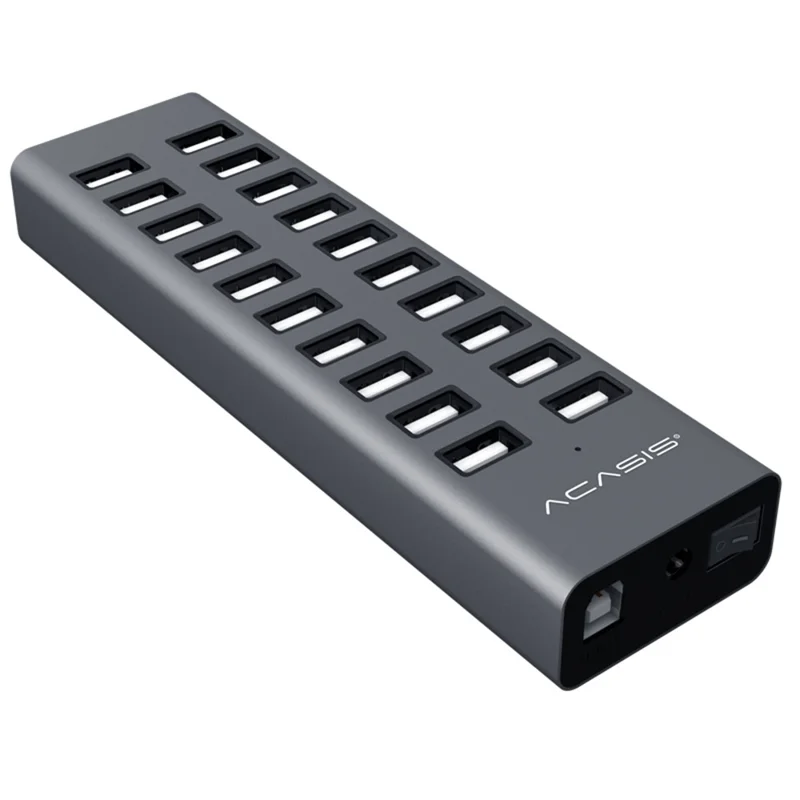 ACASIS H037 USB2.0 Hub Multi-Function Extended 20-Port Hub Adapter with Power Supply Port - US Plug - 1