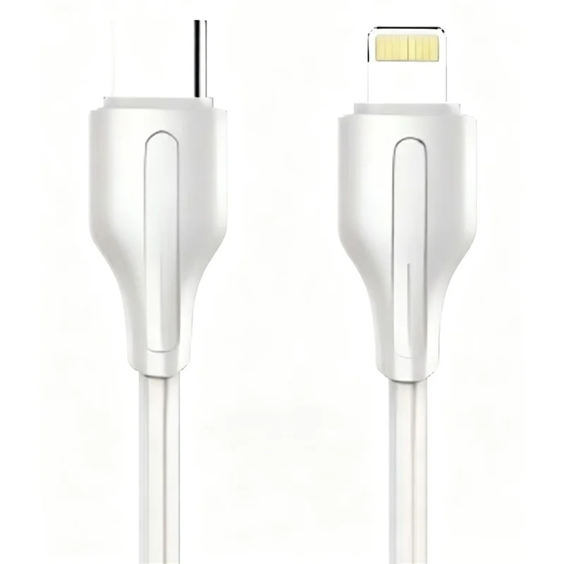 LDNIO LC121-I 2m USB-C to iP (5-14) Cable 30W PD / QC Fast Charging Data Cable for iPhone iPad - White - 1