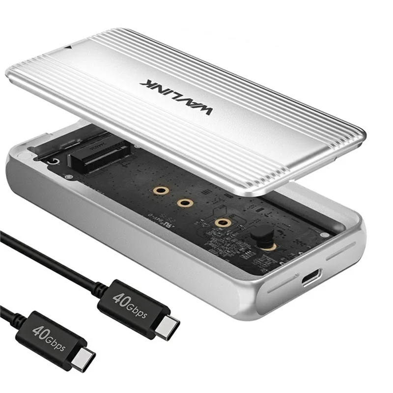 WAVLINK ST406C M.2 NVMe SSD Enclosure USB4 40Gbps Aluminum Alloy Hard Drive Case Support 2280 / 2260 / 2242 / 2230 - 1