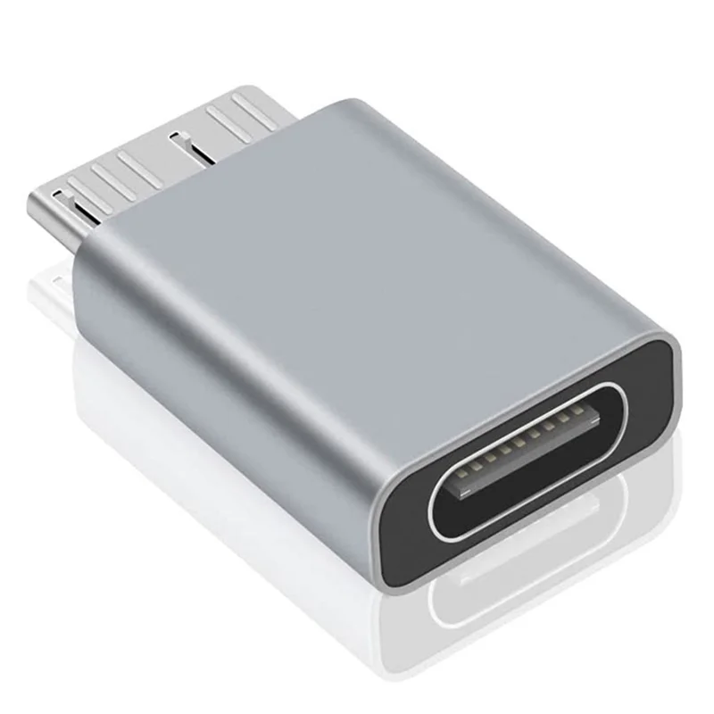 JUNSUNMAY Type-C Female to USB 3.0 Micro B Male Adapter Aluminium Alloy Converter for Hard Drive - 1