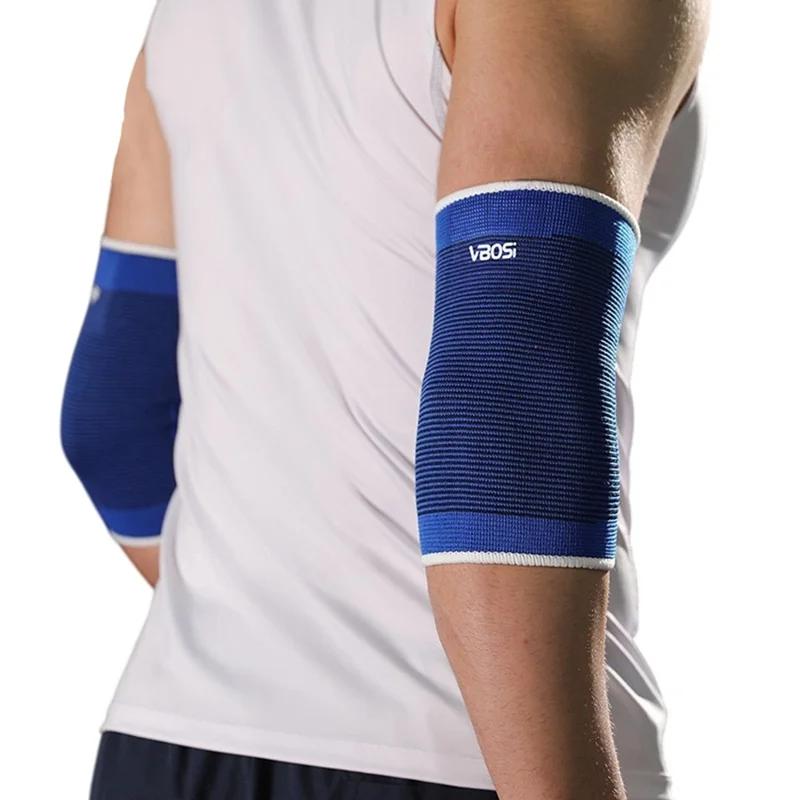 VBOSI 1037V 1 Pair Sports Elbow Brace for Basketball Weightlifting Fitness Breathable Elbow Sleeve - Blue - 1