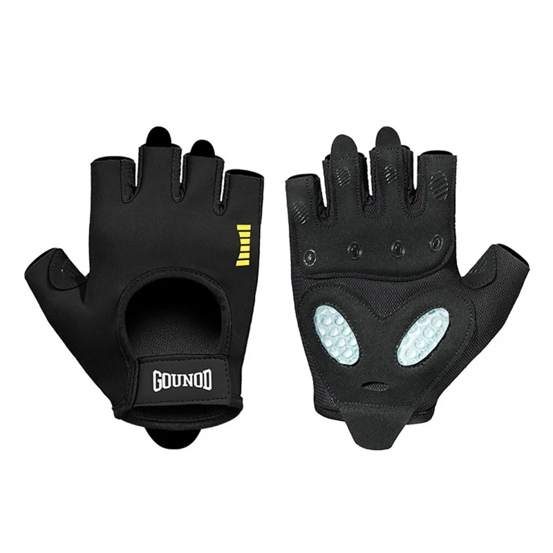 GOUNOD GL069 Shock Absorbing Cycling Gloves for Outdoor Sports Open Back Half Finger Mittens - Black / S - 1
