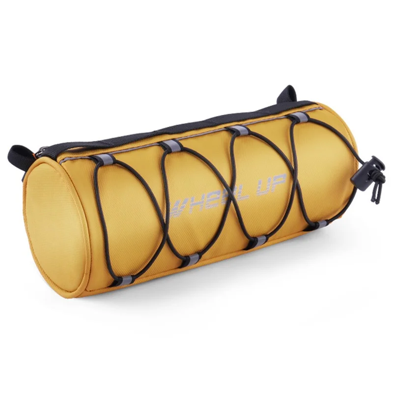 WHEEL UP D31 Cylinder Shape 1.1L Bike Handlebar Bag Bicycle Front Tube Bag Cycling Pouch - Yellow - 1