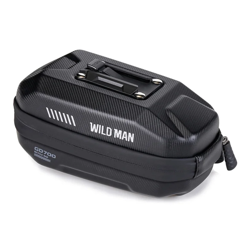 WILD MAN GD700 Waterproof Bike Saddle Bag 0.8L EVA Hard Shell Tail Bag for Mountain Road Cycling - Black - 1