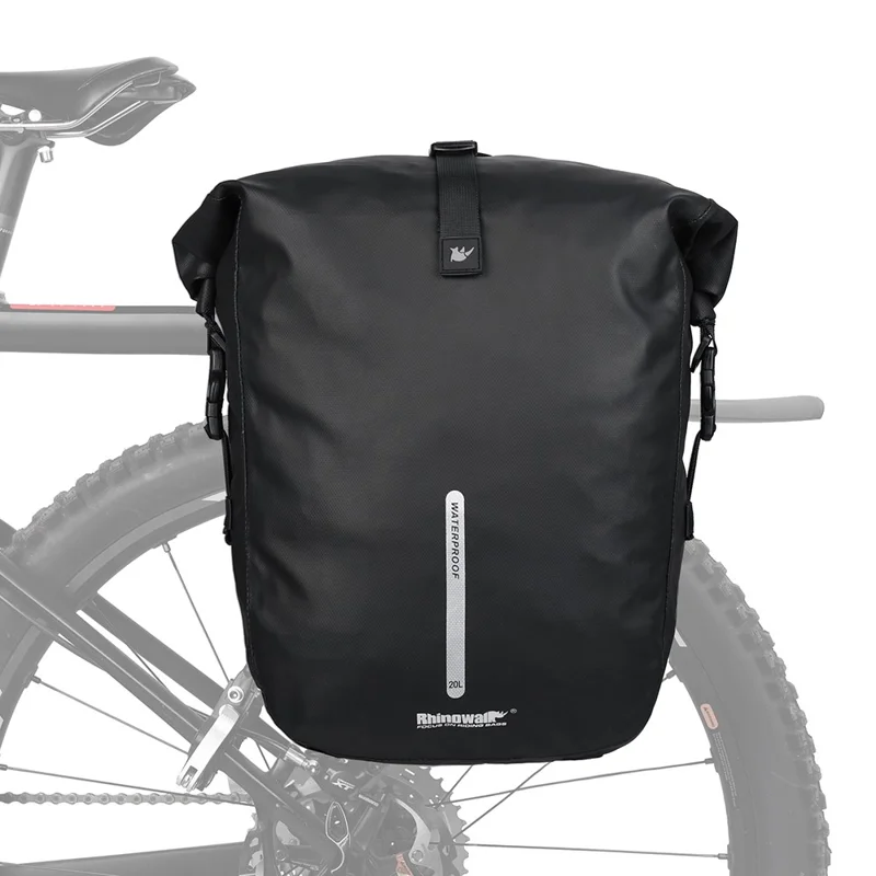 RHINOWALK X21668 Bicycle Rear Seat Bag Large Pannier Backpack Convertible Bicycle Saddle Bag Travel Shoulder Bag Cycling Accessories - Black - 1