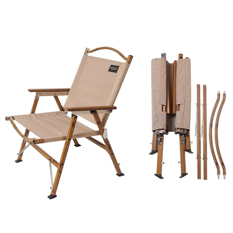 NOBANA Folding Camping Backpacking Chair Portable Folding Chair for Outdoor Beach Picnic Fishing - Khaki - 1