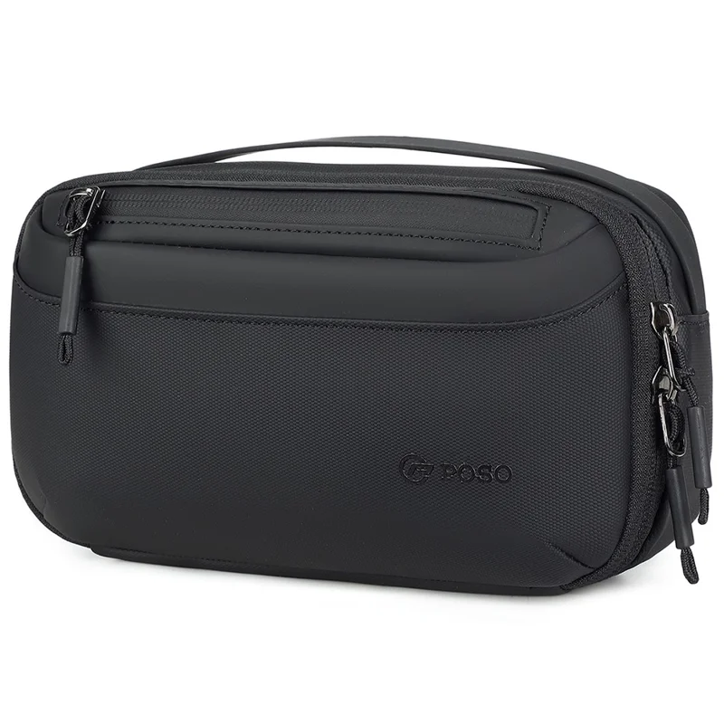 POSO PS-830 Digital Accessories Organizer Bag Men Polyester Waterproof Handbag Multi-Layer Cable Storage Pouch - Black - 1