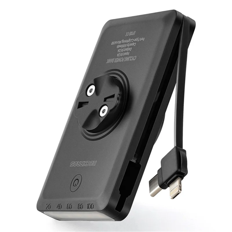 ROCKBROS JP008 5000mAh Cabled Power Bank Bicycle Front Light Outdoor Cycling Portable Bike Light - 1