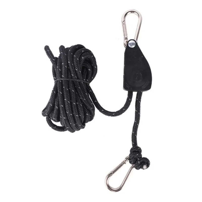 AOTU Adjustable Lanyard for Tent Fan Plant Lamp Rope Ratchet Hanger Lifting Pulley Hook Camping Buckle - 1