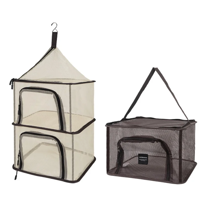 NOBANA 4 Layers Foldable Hanging Mesh Anti-insect Drying Storage Net for Outdoor Camping - 1