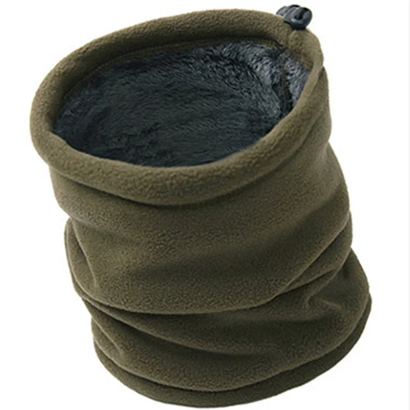 AOTU Multifunctional Winter Outdoor Cycling Skiing Face Mask Dual Layer Thermal Fleece Neck Gaiter - Army Green - 1
