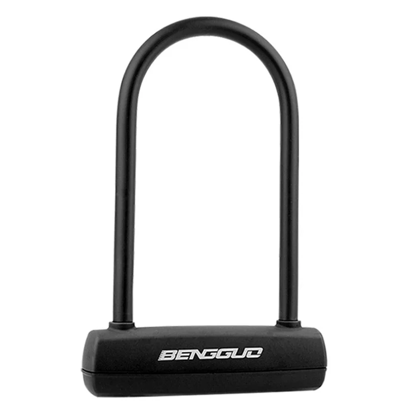 BENGGUO G-0521 Bicycle Motorcycle Electric Bike U-Shape Lock Anti Theft Heavy Duty Alloy Steel Lock - Black - 1