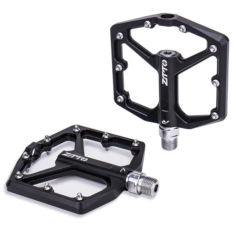 ZTTO JT07 1 Pair Bicycle Flat Pedal Steel Axis 32 Spikes Bike Pedals Cycling Replace Part - Black - 1