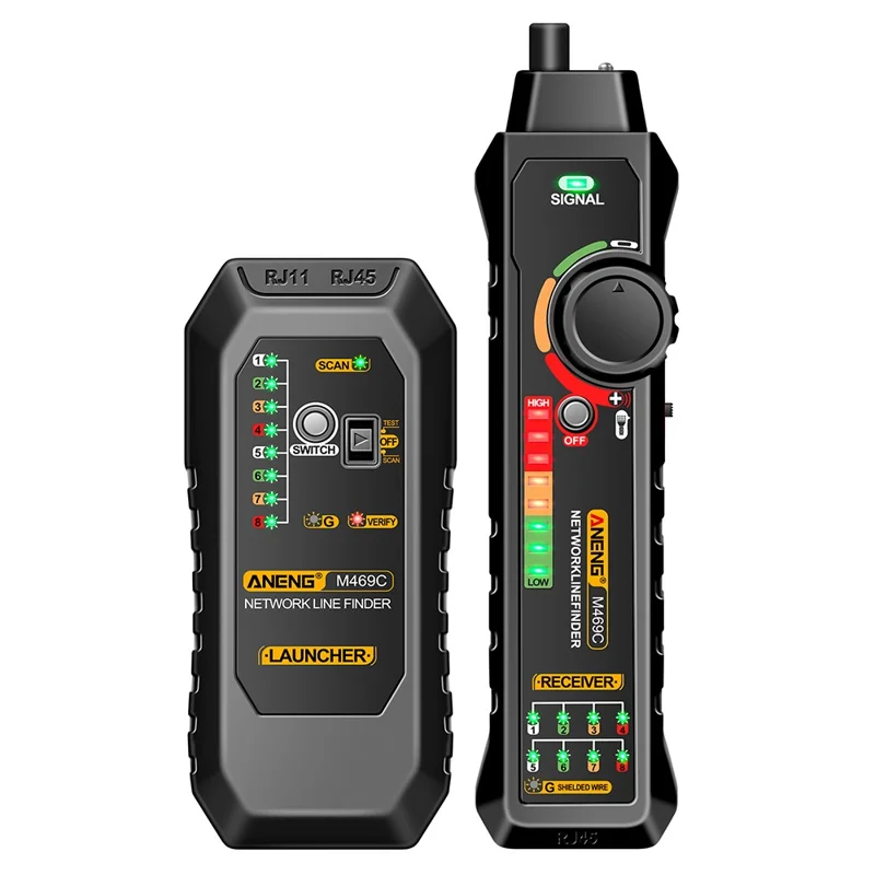 ANENG M469C Network Cable Tester Network Ethernet Wire Tracker Cable Finder - Black - 1
