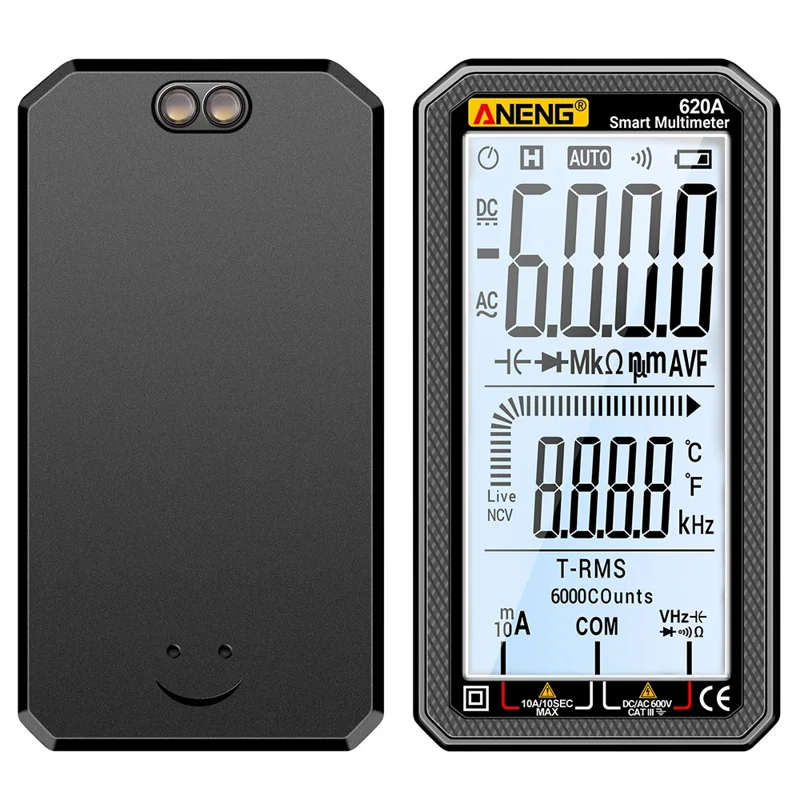 ANENG 620A Large Screen Digital Multimeter Voltage Current Resistance Tester - Black - 1