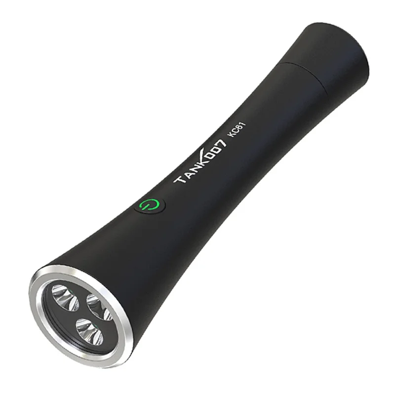 TANK007 KC61 Tactical Flashlight 1800lm High Brightness Type C Rechargeable LED Torch - Black - 1