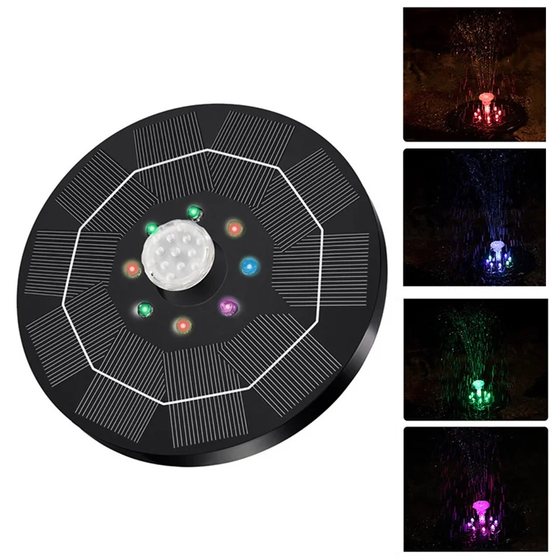 MEIERDE SF059 Outdoor Solar Fountain 3W Battery Power Garden Fountain Creative Landscape Floating Fountain with LED Lights - 1