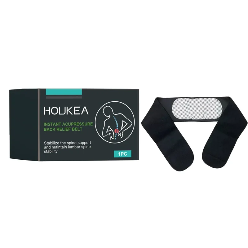 HOUKEA HKB07-A002-1-BK1 Instant Acupressure Back Care Belt Pain Relieve Magnetic Stone Waist Band - 1