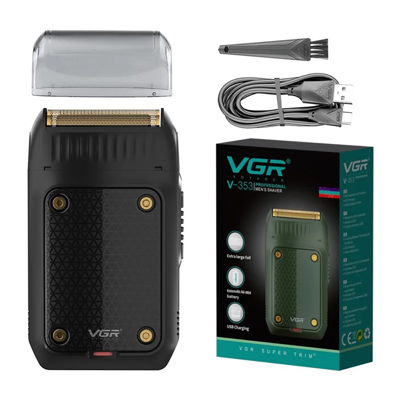 VGR V-353 Mini Electric Shaver for Men USB Rechargeable Portable Reciprocating Razor for Home Travel - Black - 1