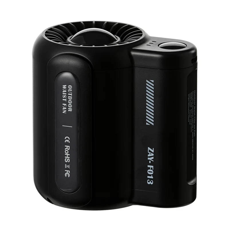 F013 Portable Mini USB Rechargeable Cooling Fan Summer Handheld Belt Hanging Clip Fan (CE Certified) - Black - 1
