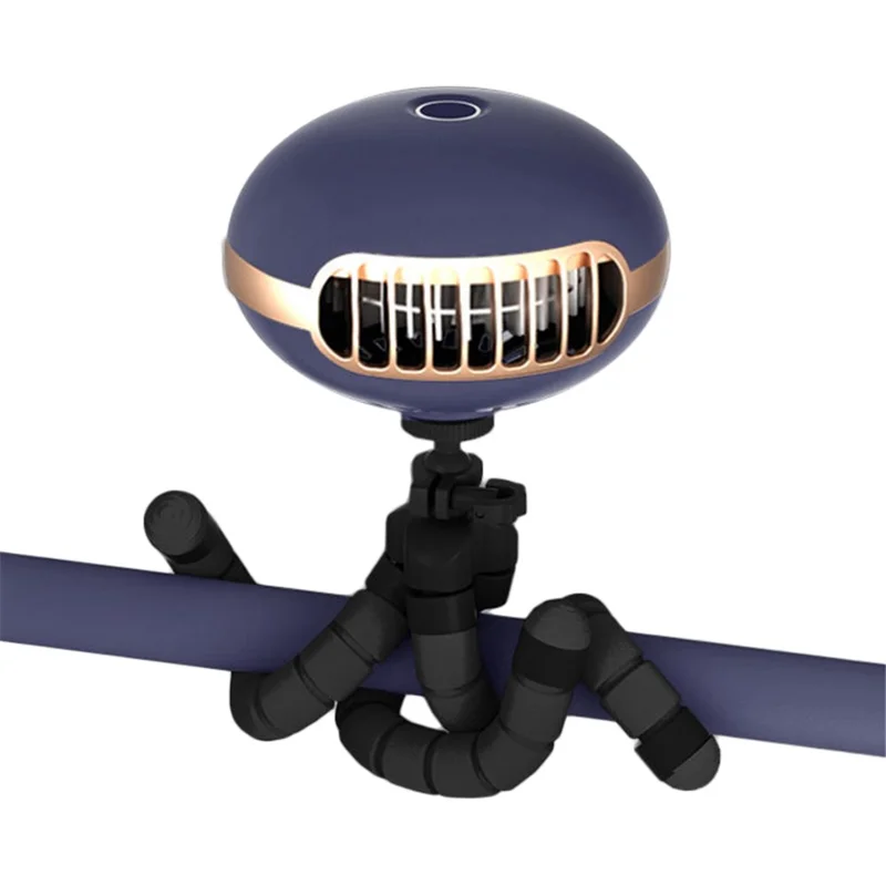Stroller Portable Clip-on Fan USB Rechargeable Handheld Fan with Octopus Tripod - Blue - 1