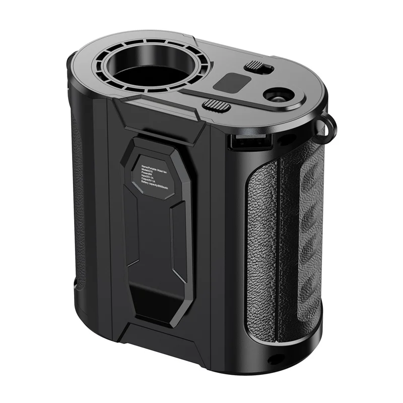 G20 Portable Waist Fan Rechargeable 5 Speed Adjustable LED Flashlight Power Bank Belt Fans for Hiking, Riding - 1