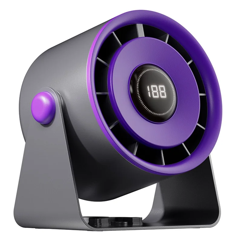 Desktop Fan with 100 Speed Levels Digital Display Wall Mounted Turbo Cooling Fan for Kitchen / Office / Bedroom - Purple Grey - 1