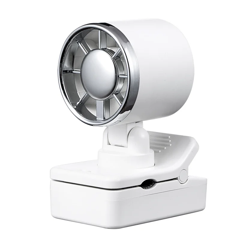 CYKE Digital Display Portable Clip Fan USB Rechargeable 100 Speed Levels Mini Desktop Fan - White - 1