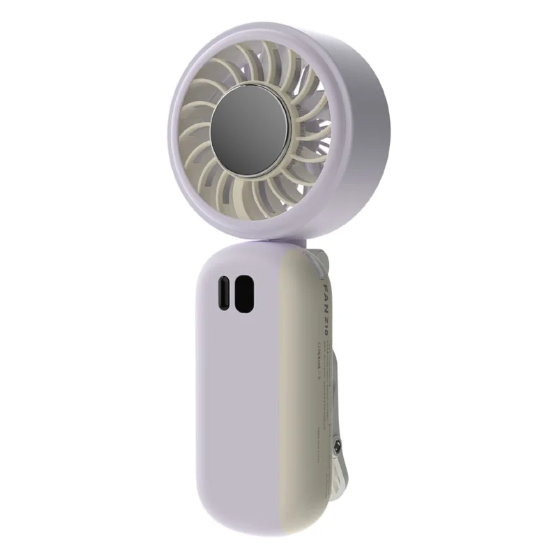 Z10 Handheld Clip Fan 360 Degree Rotation LED Display 100-Speed 4000mAh Portable Ice Cooling Fan for Outdoor - Purple - 1