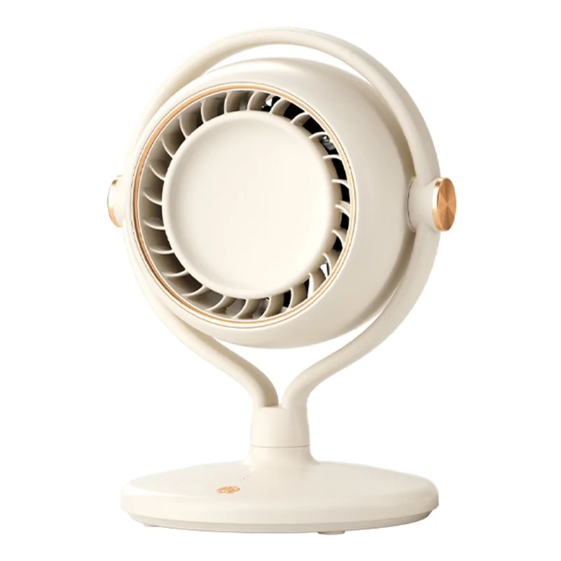 Y-3 Desktop Air Circulation Fan 2400mAh Rechargeable 3 Speed Bladeless Turbo Fan for Office Bedroom - Beige - 1