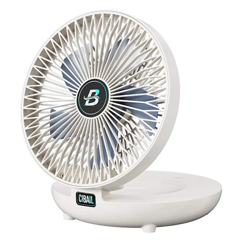 S1 Portable Desktop Foldable Fan 1200mAh 3-Speed 90° Adjustable 23dB Quiet Wall-Mounted Fan - White - 1