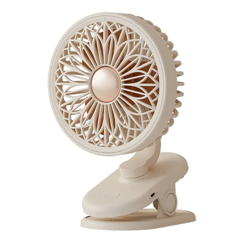SOTHING Galsang Flower Clip-on Fan USB Rechargeable Desktop Mute Cooler Fan, 2000mAh - Apricot - 1
