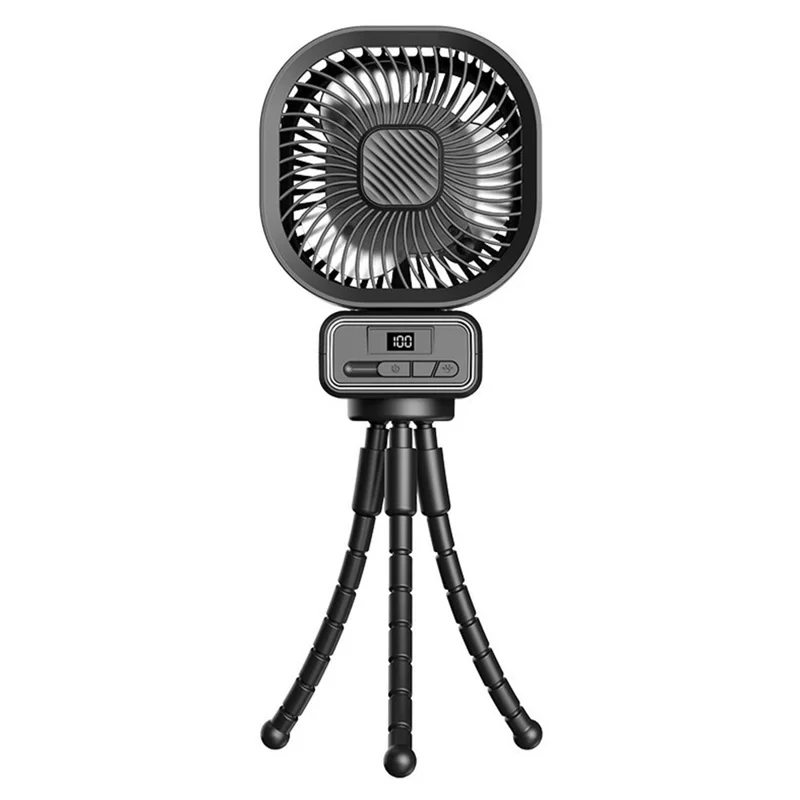 A28 6-Inch Multi-Functional Cooling Fan with Tripod for Baby Stroller Camping, No-Rotating Version - Black - 1